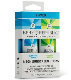 BARE Republic Mineral Neon SPF 50 Color Stick 2 Pack