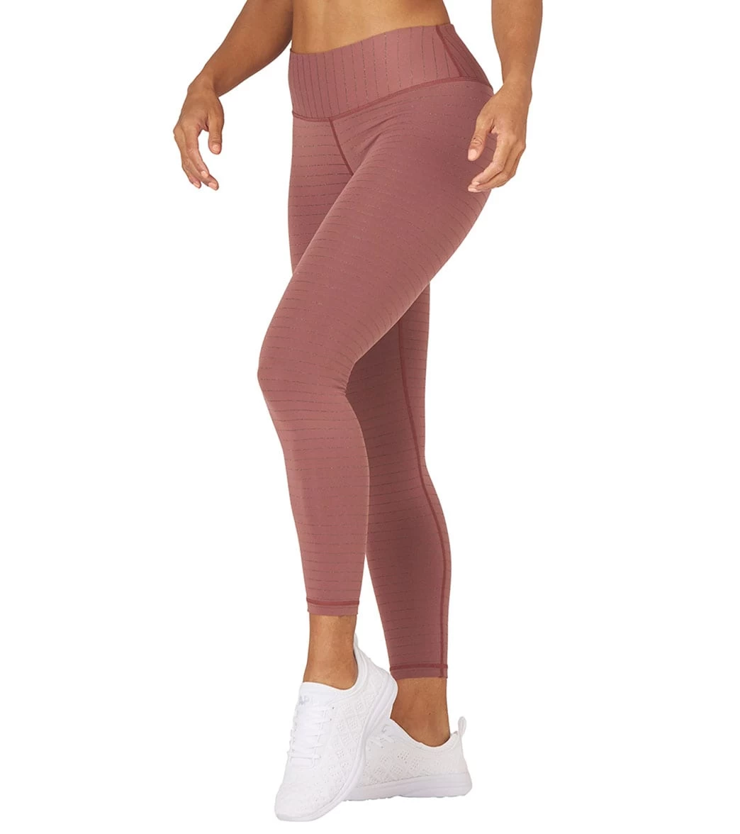 Glyder Sultry Yoga Leggings Cocoa/Gold Metallic Stripe