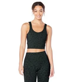 Beyond Yoga Leopard Jacquard Keep It Simple Cropped Tank