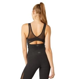 Beyond Yoga Spacedye Mesh Curve Cropped Tank Darkest Night
