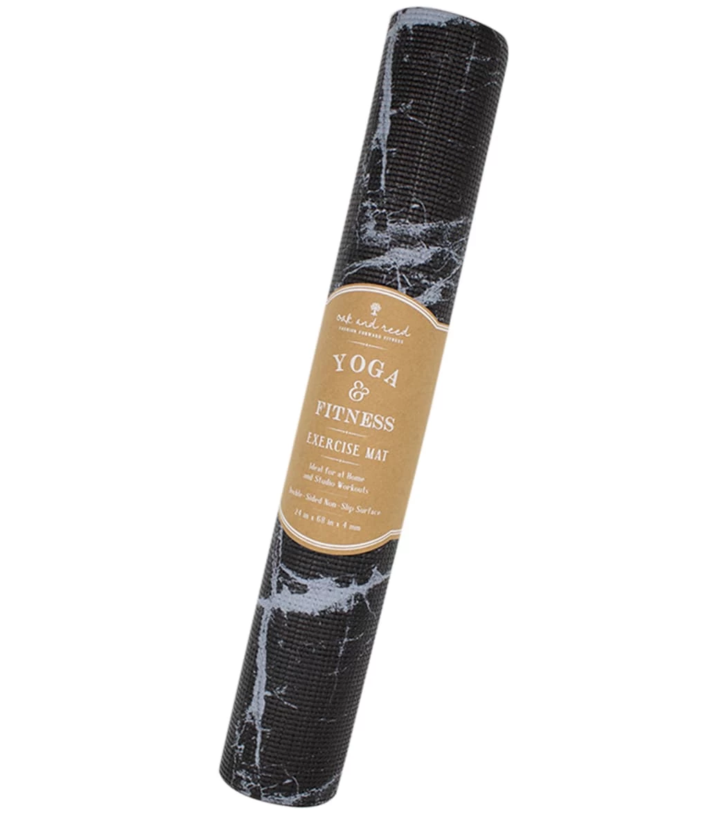 Oak And Reed 4mm Yoga Mat, Marble Black - Image 3