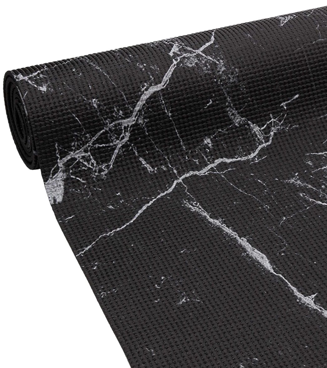 Oak And Reed 4mm Yoga Mat, Marble Black - Image 4