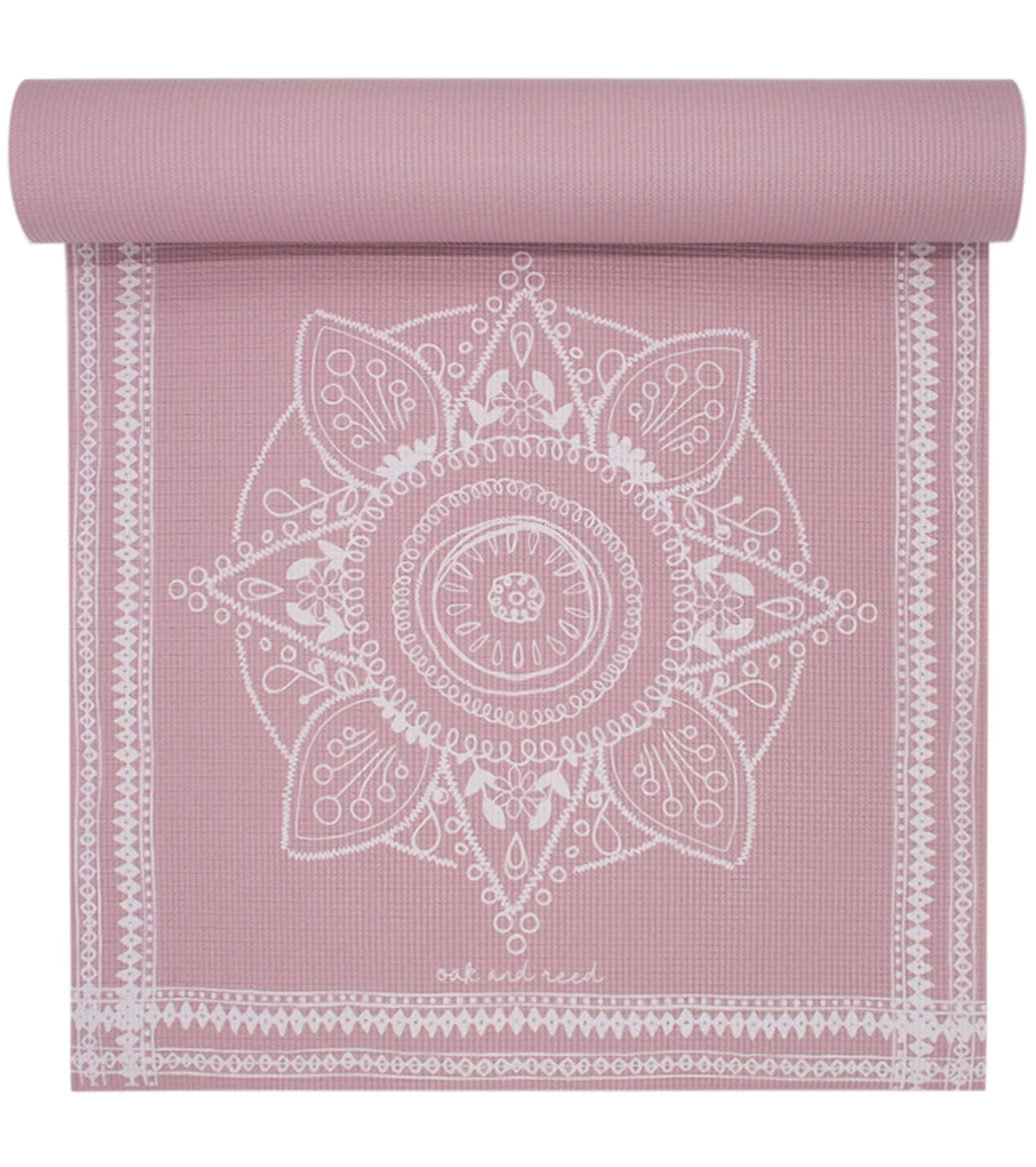 Oak And Reed 4mm Yoga Mat, Medallion Tapestry Mauve - Image 3