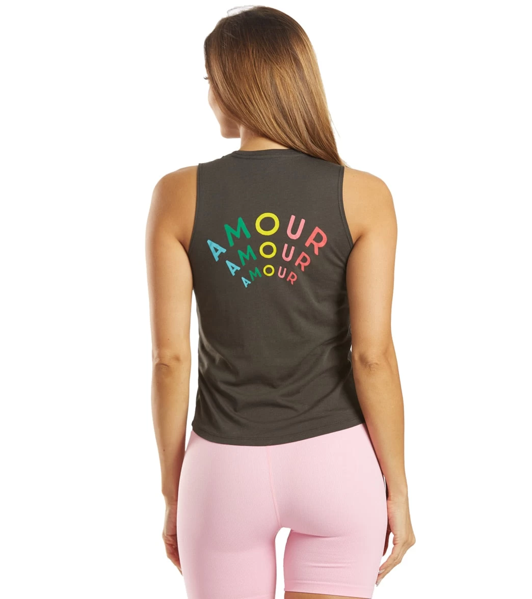 Spiritual Gangster Amour Muscle Tank Vintage Black - Image 2