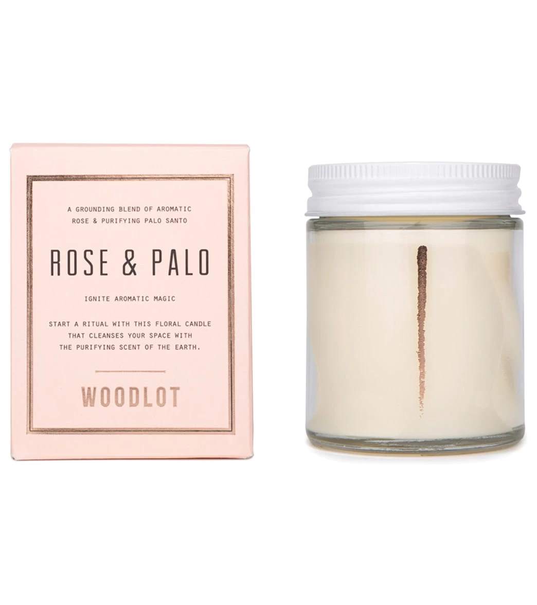 Woodlot Rose + Palo Santo Candle, 8 Oz