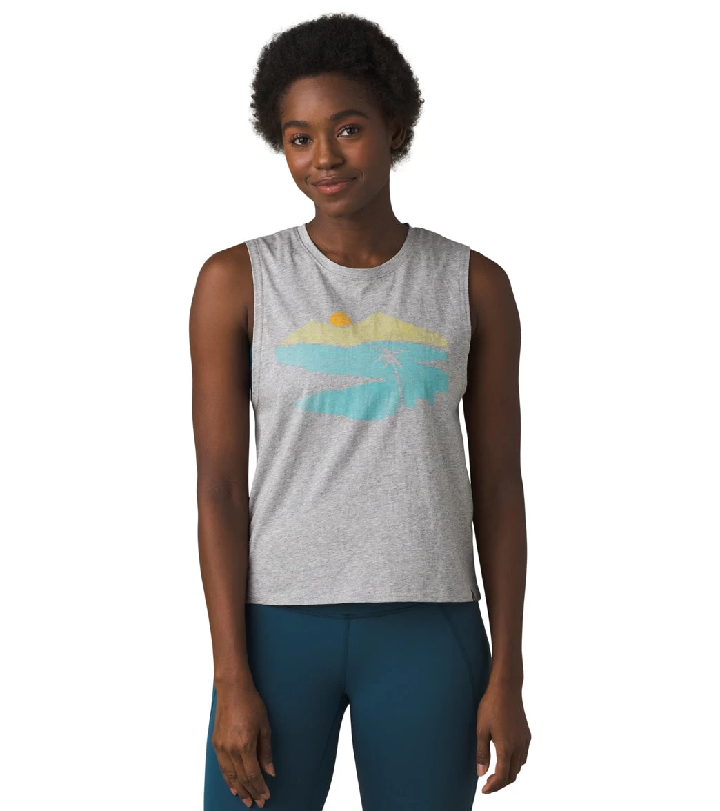 PrAna Organic Graphic Sleeveless Heather Grey - Image 3