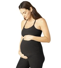 Beyond Yoga Maternity Spacedye Slim Racerback Tank Darkest Night