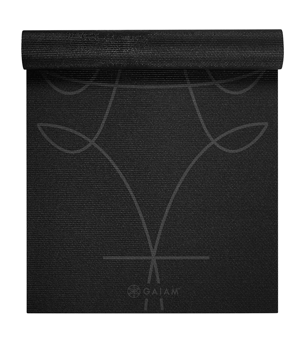 Gaiam 6mm Alignment Yoga Mat Black