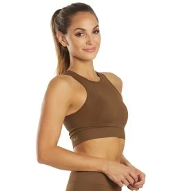 NUX One By One Seamless Yoga Crop Top Mocha