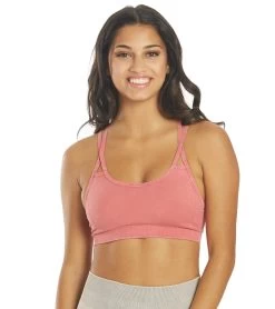 NUX Levitate Seamless Mineral Wash Yoga Sports Bra Berry
