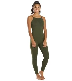 Free People Ashford Side To Side Performance Jumpsuit Secret Moss