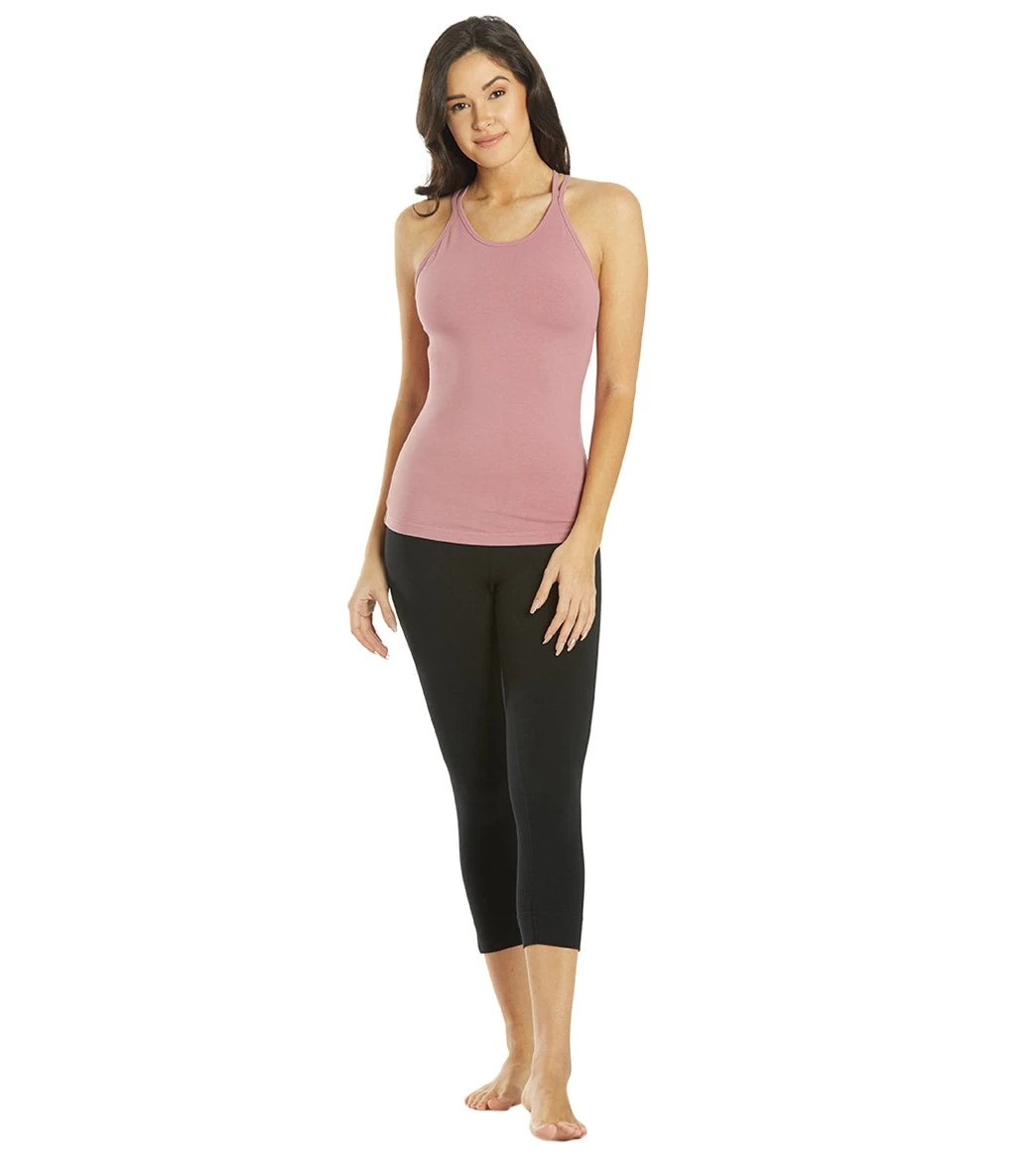 Hard Tail Double Cross Support Tank Dusty Rose Pink - Image 3