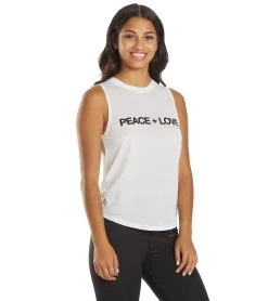 Spiritual Gangster Peace Active Muscle Tank White