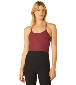 Beyond Yoga Spacedye Slim Racerback Cropped Tank Port Wine-Ruby