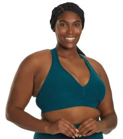 Beyond Yoga Plus Spacedye Lift Your Spirits Bra Deep Sea Heather