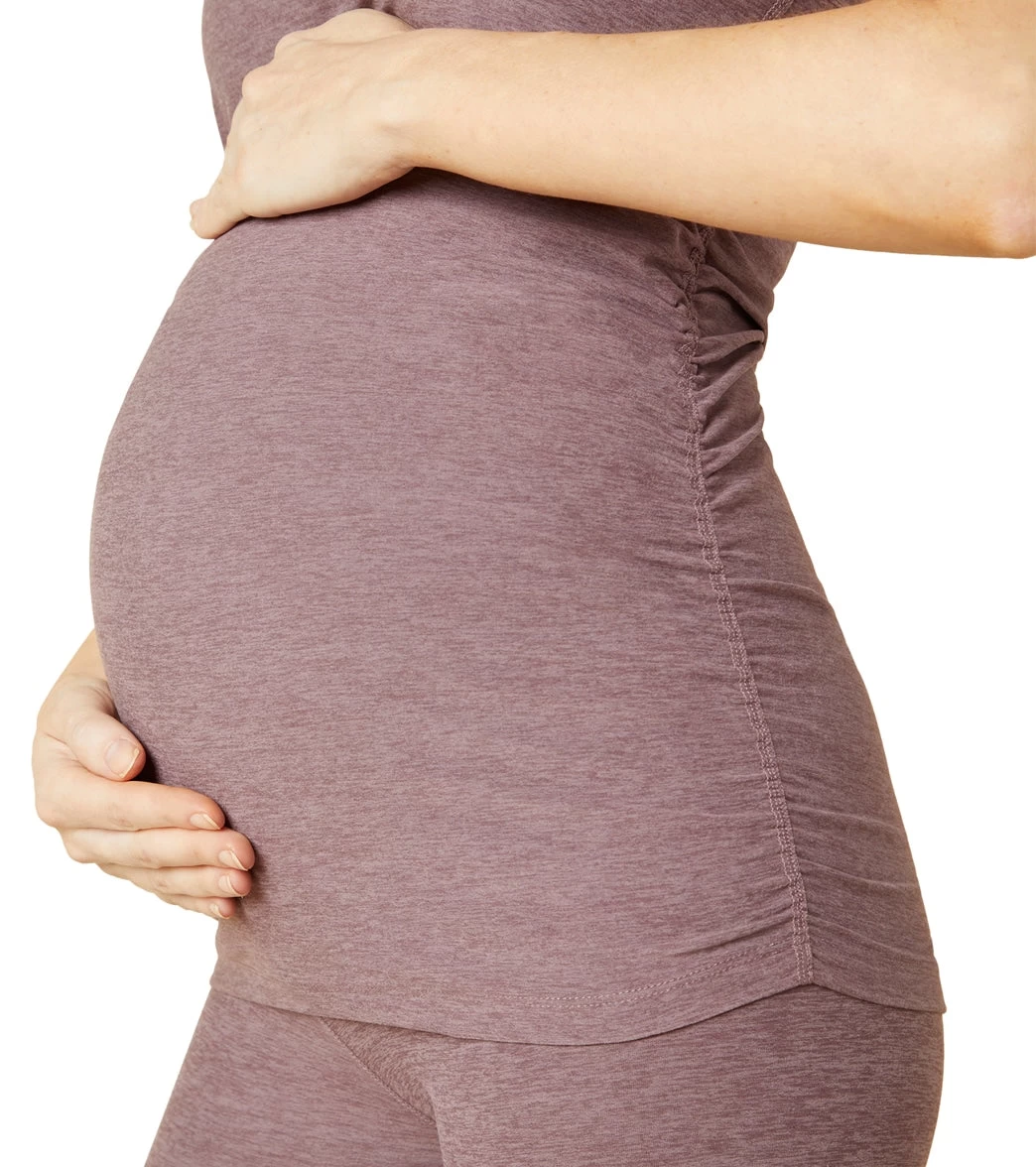 Beyond Yoga Maternity Spacedye Slim Racerback Tank Silverberry Heather - Image 4