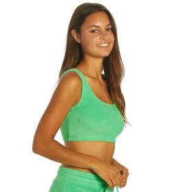 Year Of Ours Terry Bralette Summer Green