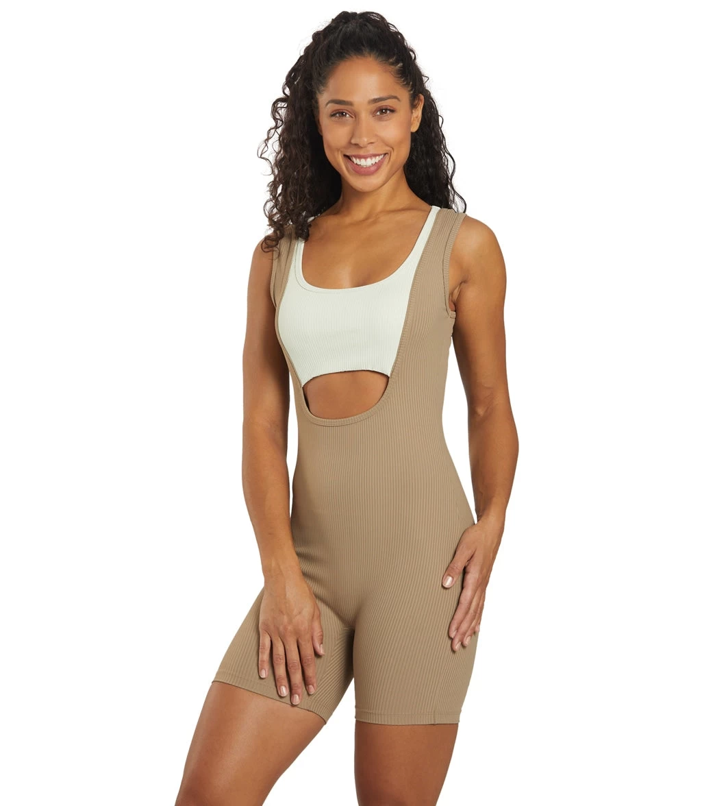 Year Of Ours Ribbed Biker Onesie Caribou/Bone - Image 3