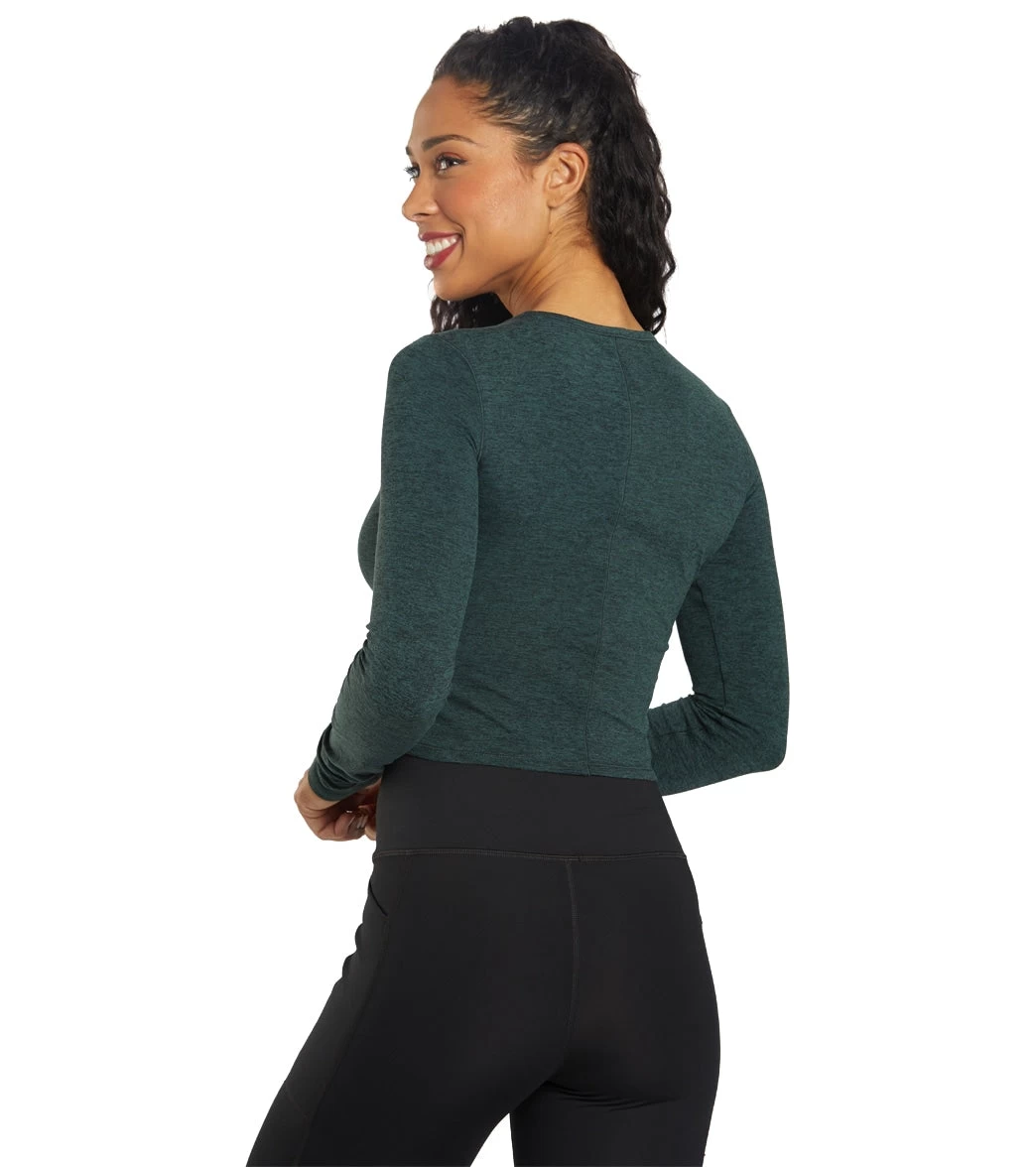 Girlfriend Collective RESET Cropped Long Sleeve Moss - Image 2