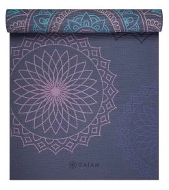 Gaiam 6mm Premium Reversible Yoga Mat Purple Illusion