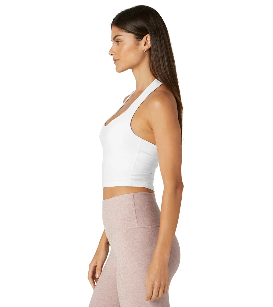 Beyond Yoga Spacedye Well Rounded Cropped Halter Tank Cloud White