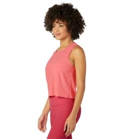 Beyond Yoga Featherweight New View Cropped Tank Sun Kissed Coral Heather