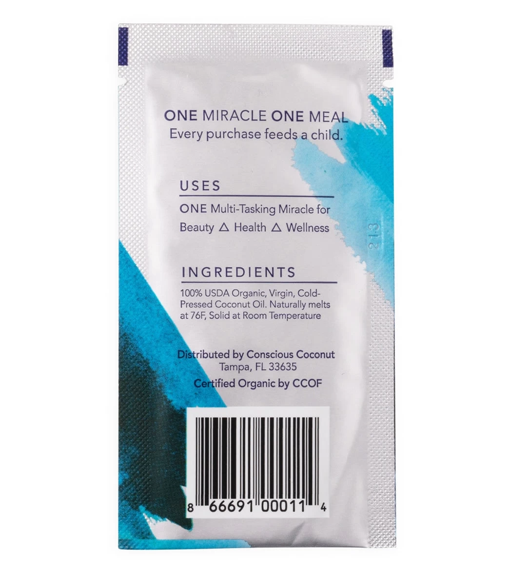 Conscious Coconut Mindful Mini Pouch Of Coconut Oil, 2.5 Oz. (10 Packets) - Image 2