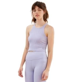 Cream Yoga Claire Racer Back Tank Top Lavender